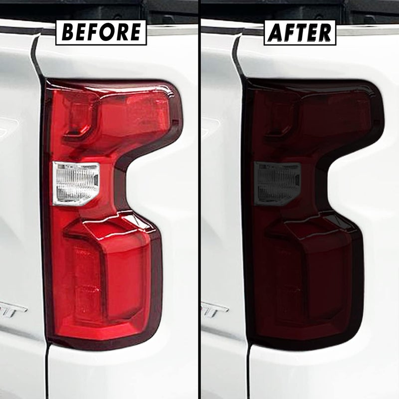 SlickMod PreCut Vinyl Smoke Tint for 2019-2022 Chevy Silverado Tail Light (1. Taillight, 20% Dark Smoke) - Image 1